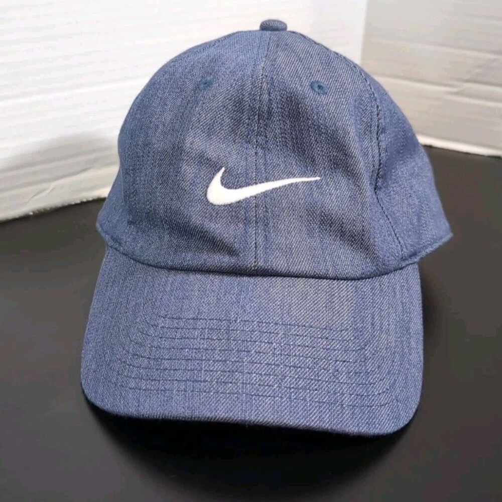 NIKE HERITAGE 86 ADJUSTABLE STRAP BACK HAT/CAP DENIM BLUE OSFM EUC